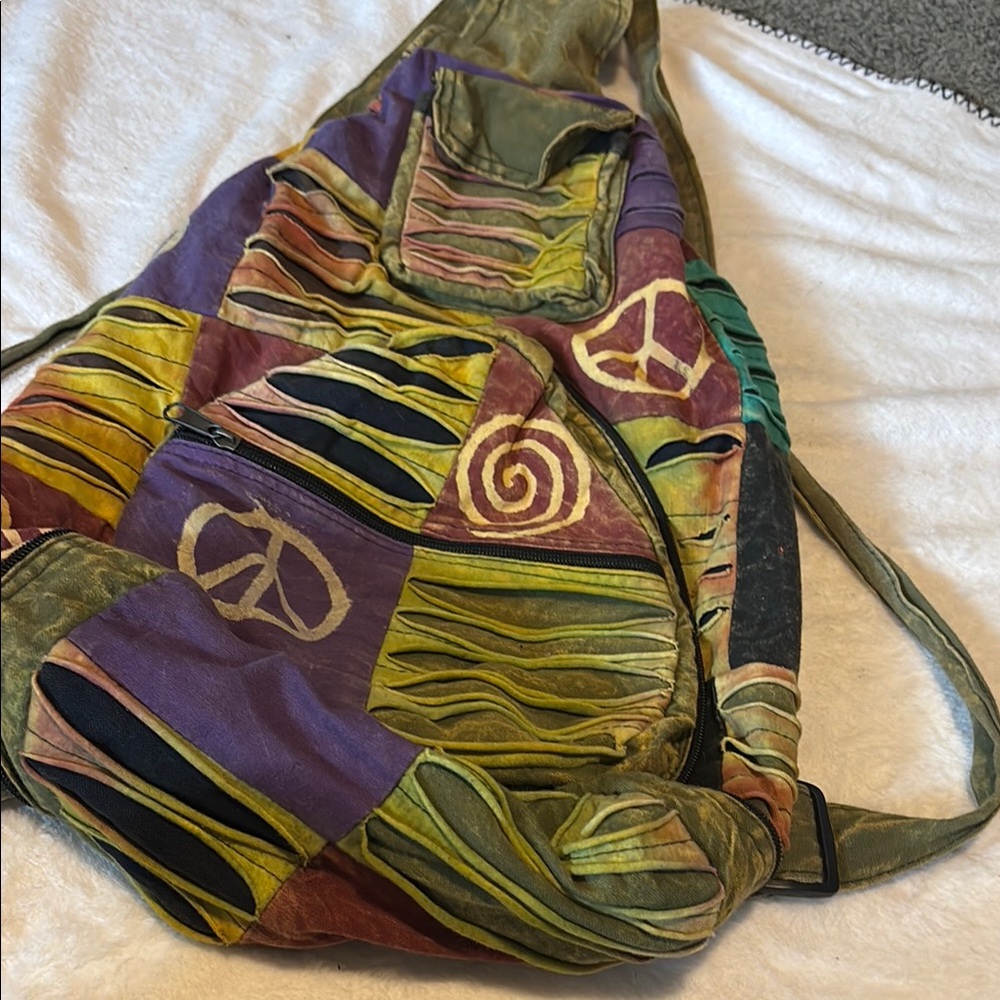 Colorful Patchwork Sling Backpack - image 2
